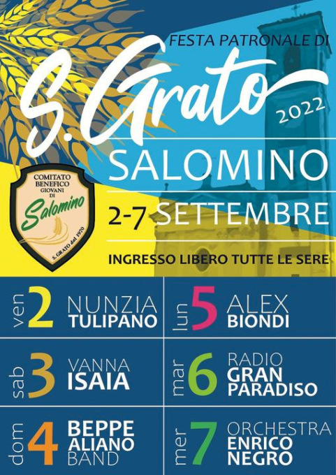 Torna la festa patronale di San Grato a Salomino