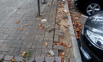 Corso Abbiate: la pavimentazione del viale è "esplosa" in più punti