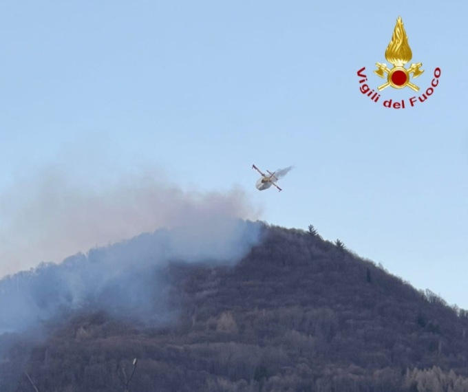 Incendio in corso al Sacro Monte di Varallo