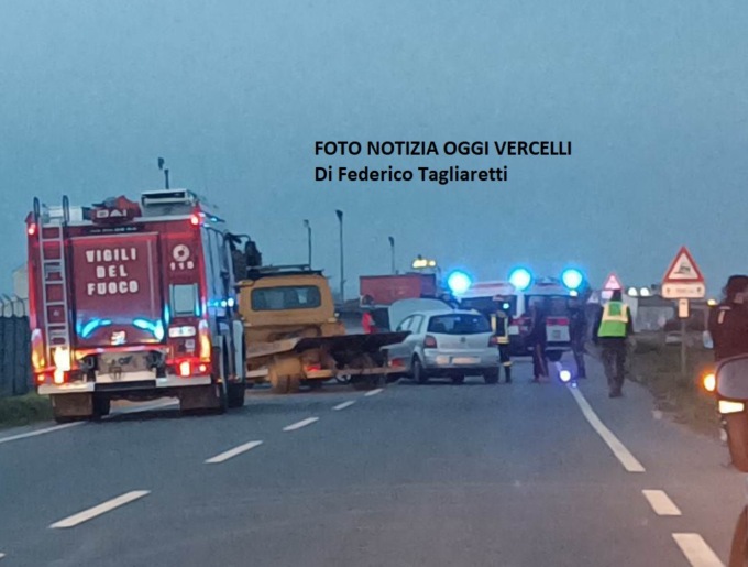 Brutto incidente poco oltre Cascina Ranza verso Borgo Vercelli