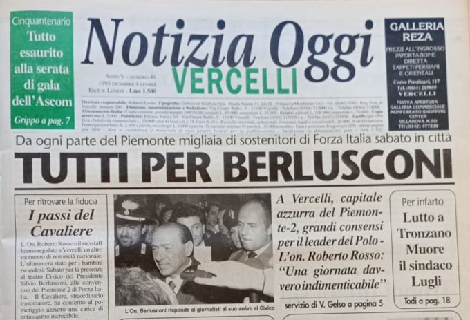 Due ricordi vercellesi di Silvio Berlusconi