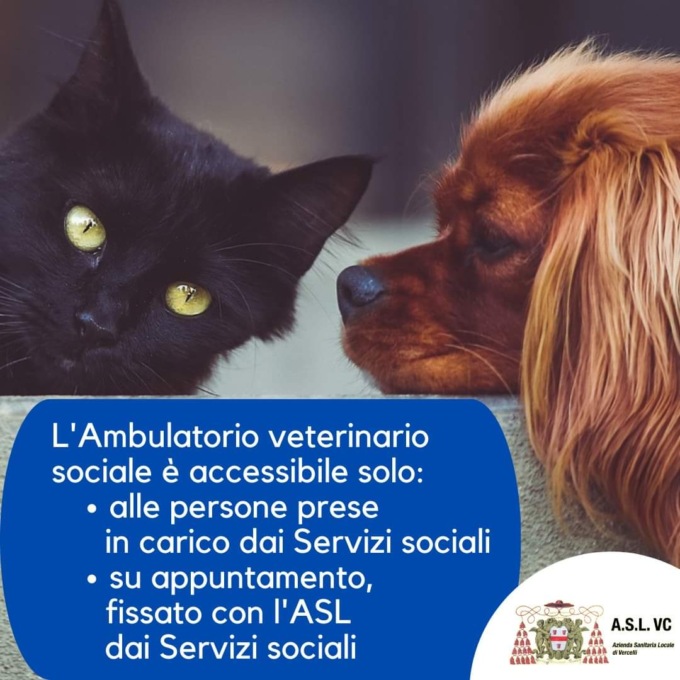 Ambulatorio veterinario sociale di Vercelli: si accede solo su appuntamento