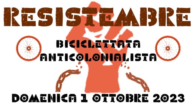 Biciclettata anticolonialista a Vercelli domenica 1° ottobre