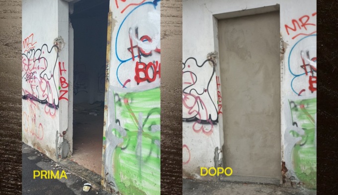 Murato il magazzino pericoloso nel posteggio della stazione