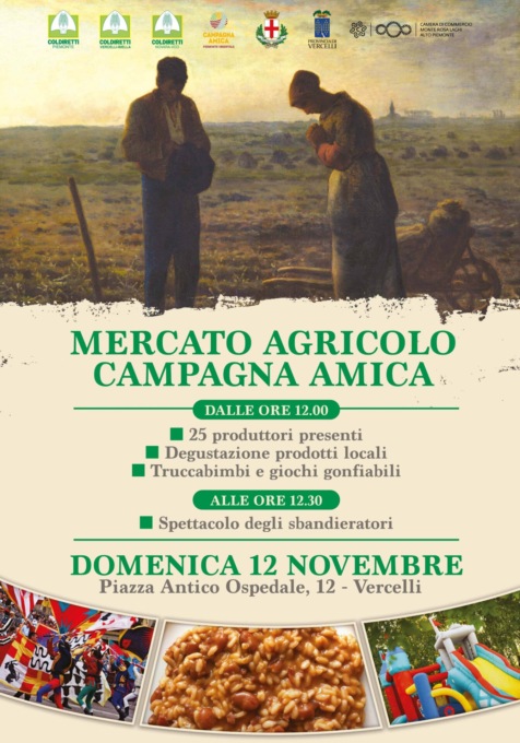 Coldiretti Vercelli-Biella: domani il mercato agricolo arricchito dagli sbandieratori