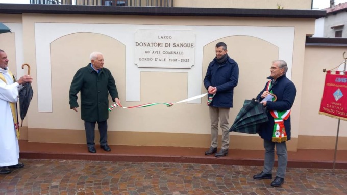 Inaugurato lo spazio “Largo donatori di sangue” a Borgo d’Ale