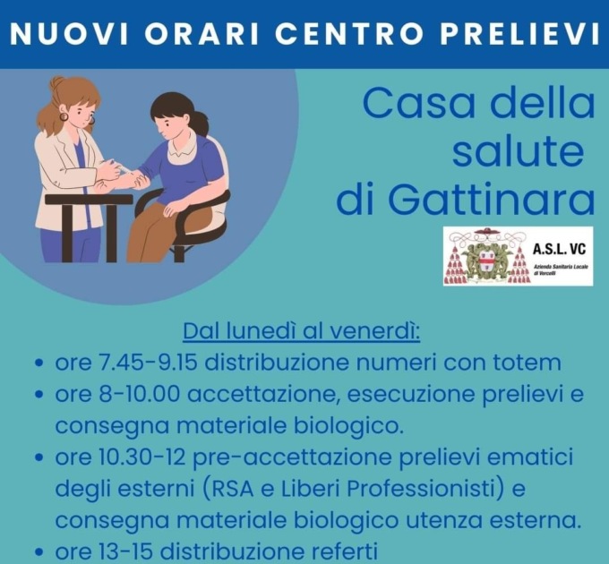 Nuovi orari alla Casa della salute di Gattinara