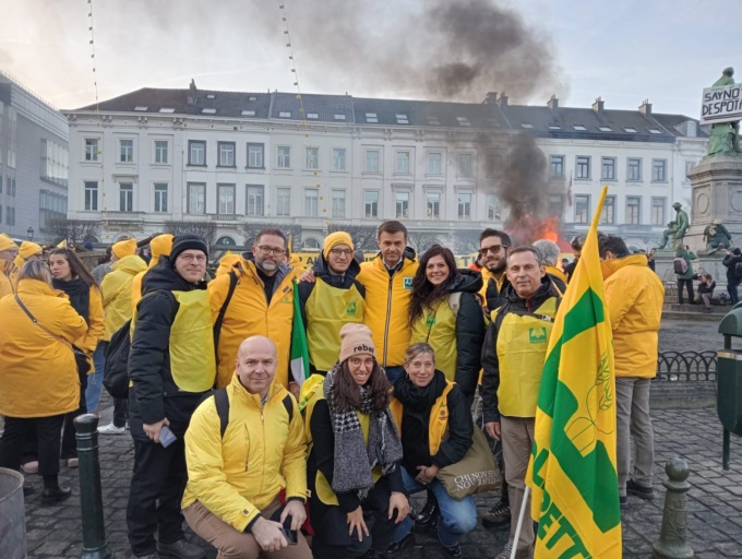 Coldiretti Vercelli Biella a Bruxelles per la grande protesta degli agricoltori europei