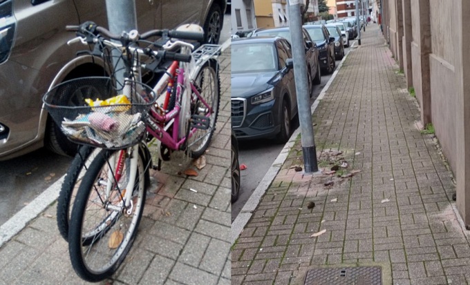 Incredibile! Rimosse le bici abbandonate da anni in via Machiavelli