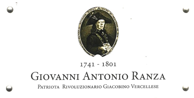 Una targa per onorare il Giacobino Ranza