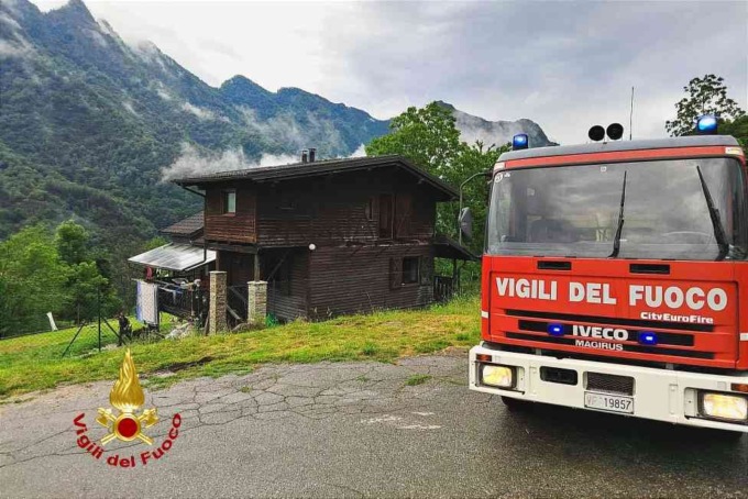 Principio d’incendio in una casa in Valsesia