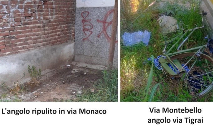 Ripulito subito l’angolo di via Monaco, ora servirebbe lo stesso in via Montebello