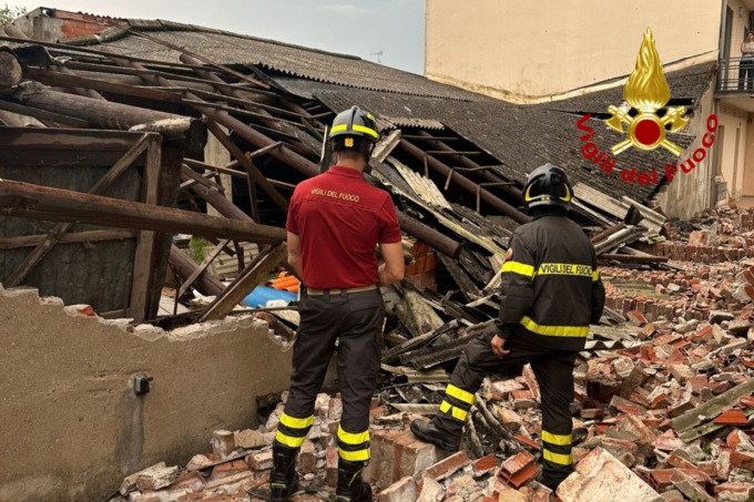 Grandinata Borgo Vercelli: Vigili del fuoco ancora al lavoro