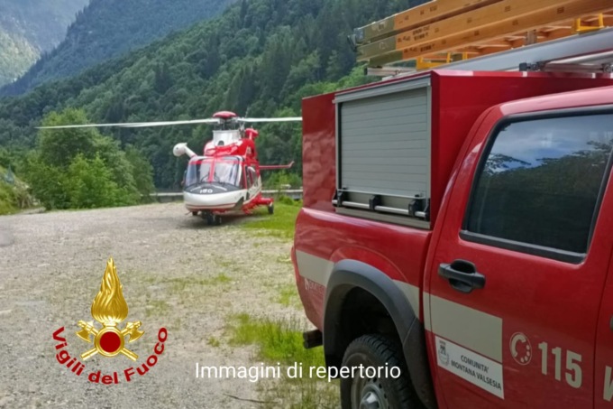 Disperso nell’area di Alagna, ritrovato con il “Drago 165” dei Vigili del Fuoco
