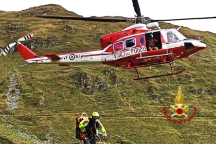 Vitello salvato dai Vigili del Fuoco con supporto dell’elicottero
