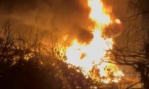 Incendio nella zona di via Locati vicino agli orti il video