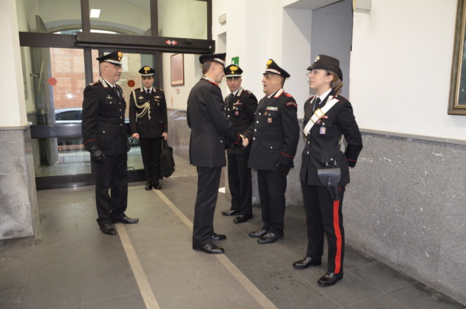 Carabinieri, il generale Galletta in visita al comando provinciale di Vercelli