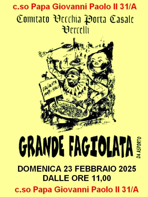 Torna il 23 febbraio la Fagiolata di Porta Casale