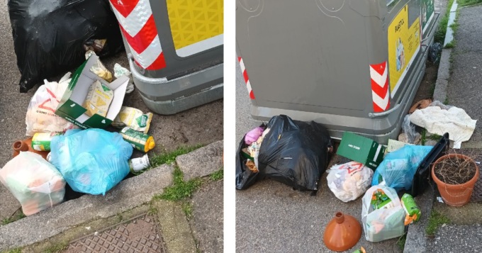 Crescono i rifiuti in piazza Medaglie d’oro