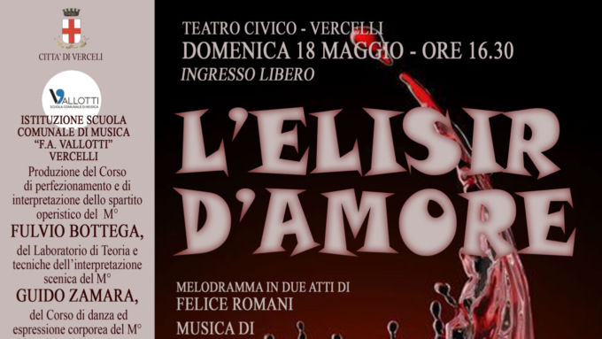 “L’Elisir d’Amore”: il capolavoro di Gaetano Donizetti, con protagonista la scuola Vallotti, sbarca al teatro Civico