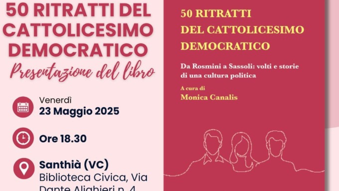 A Santhià Monica Canalis presenta il libro “50 ritratti del Cattolicesimo democratico”