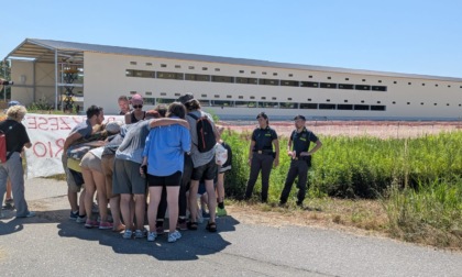 Sit-in animalista ad Arborio contro il maxi allevamento di galline
