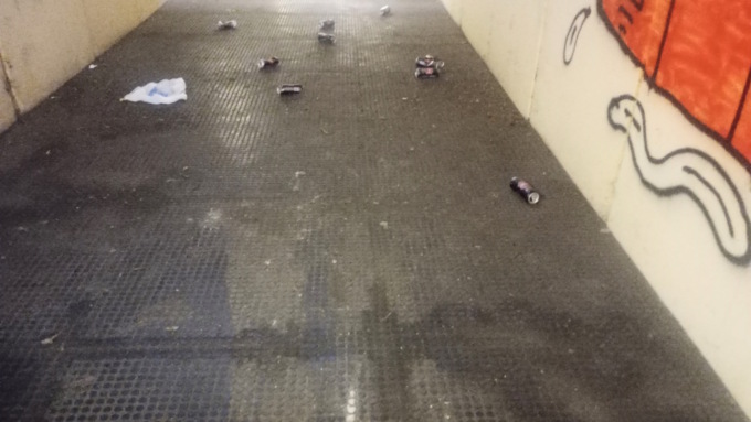 Bisboccia nel sottopasso di piazza Sardegna