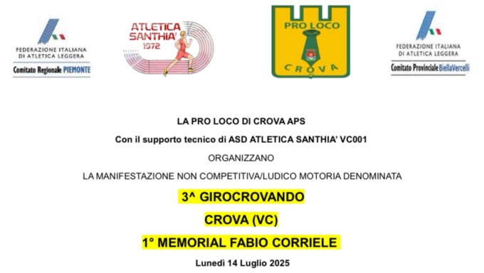 Crova, ultima sera della Sagra del Maialino. E per i runners c’è la “Girocrovando”
