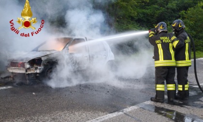Incendio auto: veicolo distrutto sulla Provinciale 65