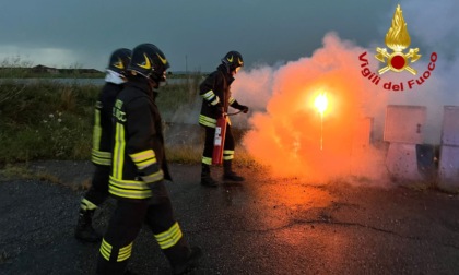 A fuoco un quadro elettrico a Tricerro