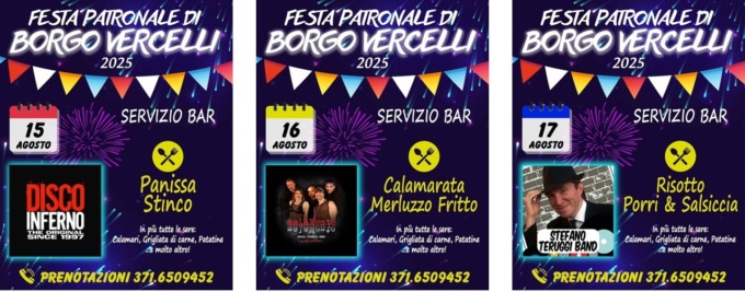 Borgo Vercelli, tutto pronto per la Patronale dell’Assunta