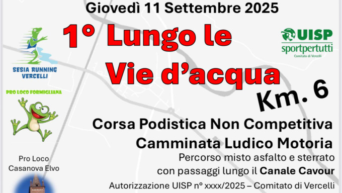 Con Sesia Running nasce una nuova gara podistica del territorio: l’11 settembre ecco la 6 km “Lungo le Vie d’acqua”