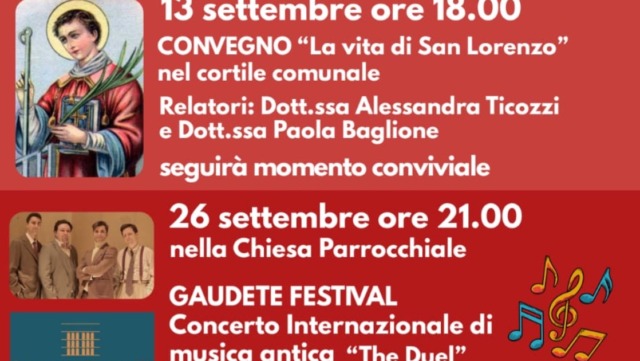 Un convegno e un concerto internazionale: due grandi appuntamenti a Oldenico per celebrare San Lorenzo