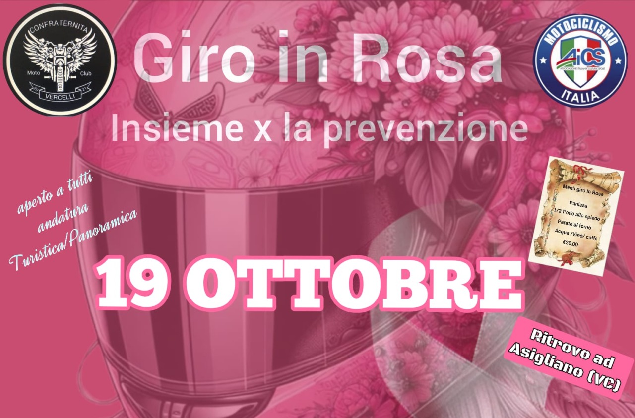Un “Giro in rosa” del Moto Club Confraternita per aiutare la Lilt