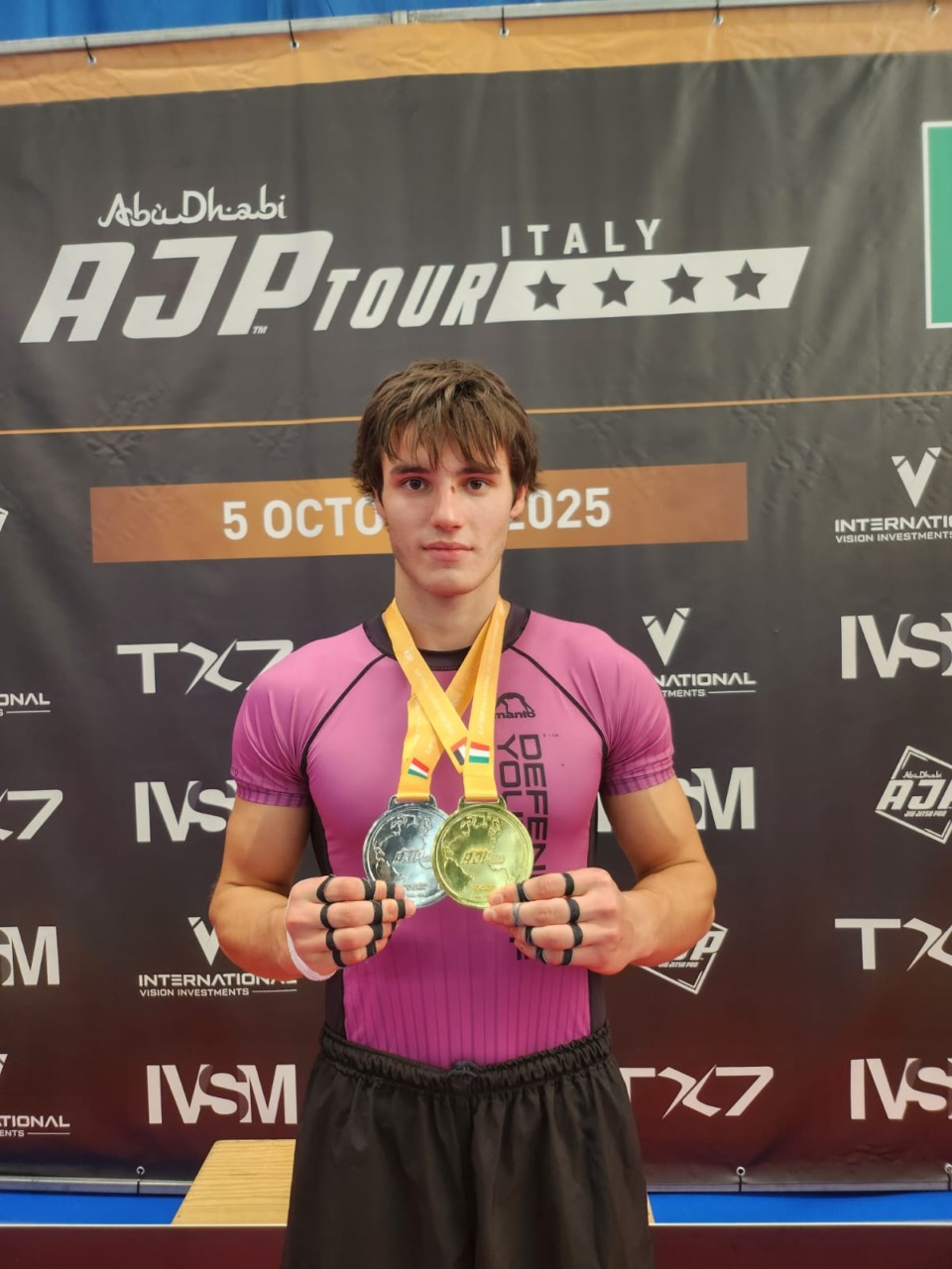 Strepitoso Pietro Ferrero all’”Abu Dhabi Jiujitsu Pro Nationals Italy” di Milano: un oro e un argento!