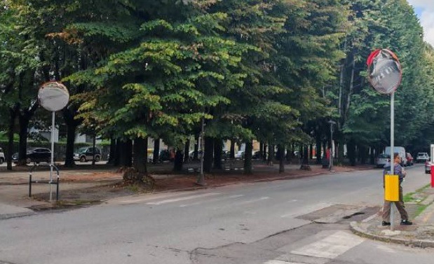 Attraversamento di via Marco Polo-viale Rimembranza verso la chiusura