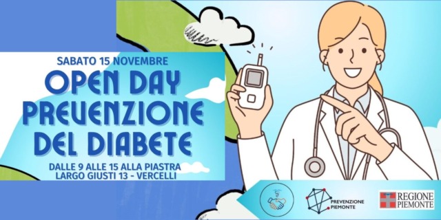 Giornata mondiale del diabete: sabato 15 novembre, alla Piastra di Vercelli, l’open day per la prevenzione