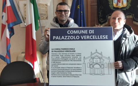 A Palazzolo Vercellese il pannello tattile racconterà ai non vedenti la chiesa di San Germano