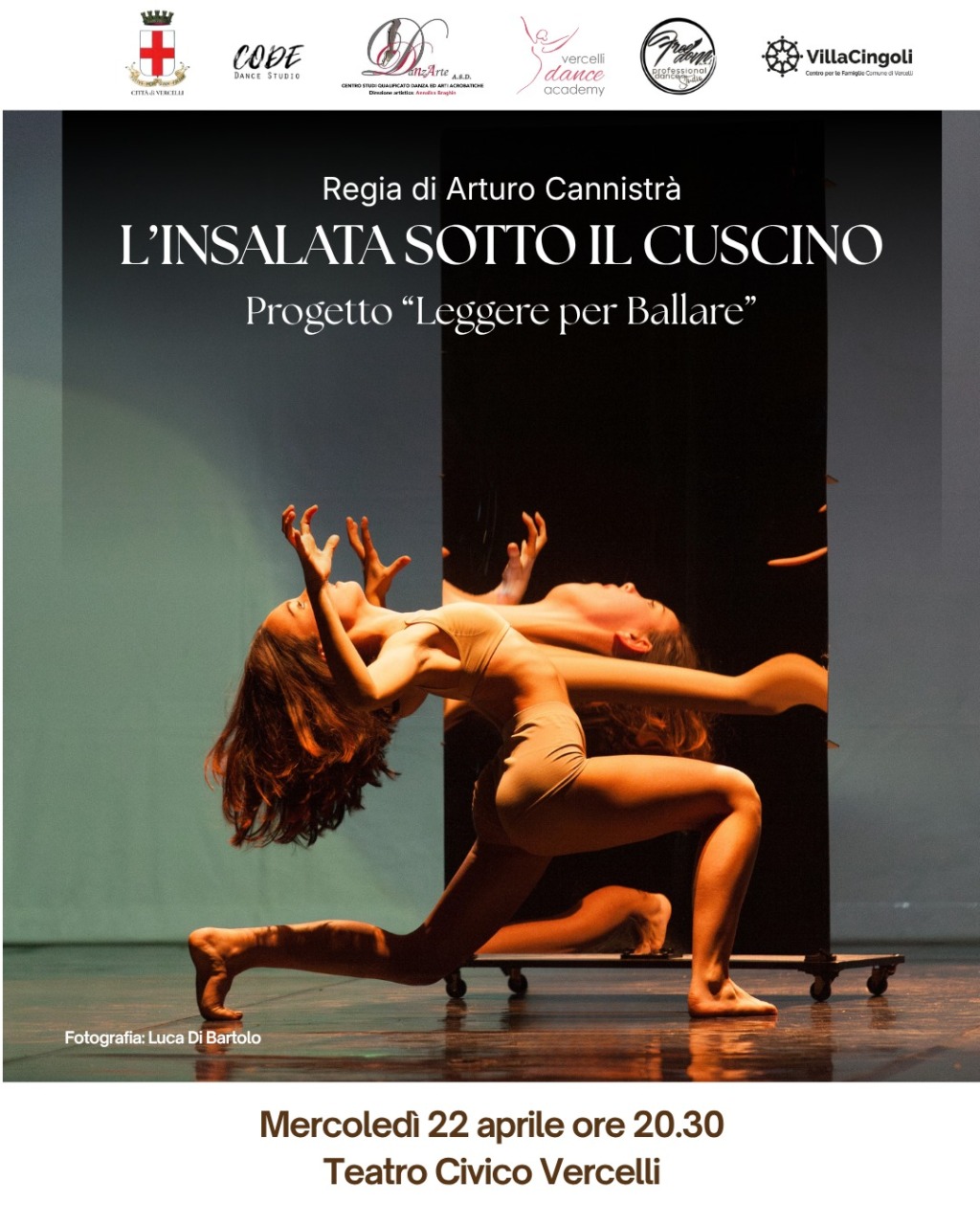 Mercoledì 22 aprile arriva al Teatro Civico lo spettcolo gratuito “L’insalata sotto il cuscino”