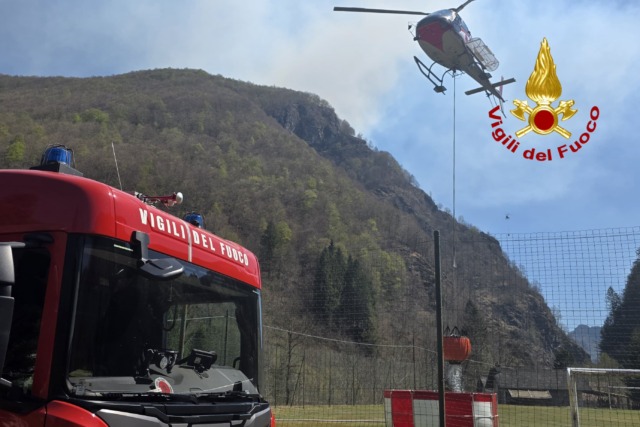 Incendio Cravagliana: ancora in corso le operazioni di spegnimento