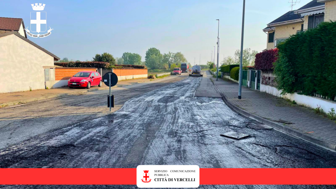 Piano asfaltature: al via la nuova fase degli interventi sulla viabilità a Vercelli