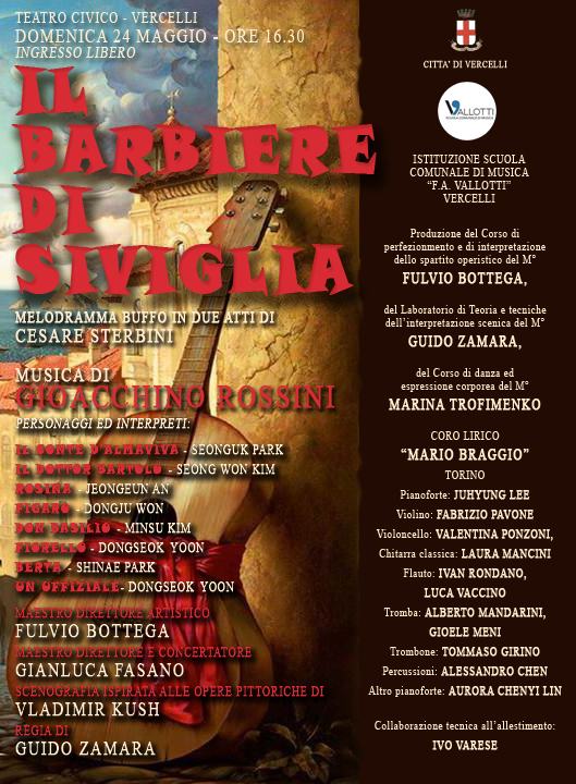 La Vallotti porta la grande opera al Civico: ingresso gratuito per “Il Barbiere di Siviglia”
