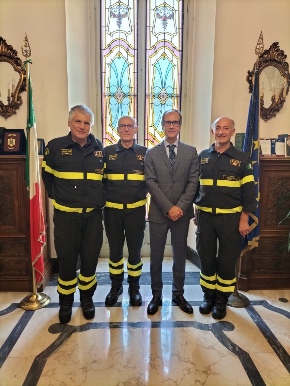 Giannace nuovo comandante dei Vigili del Fuoco. L’incontro con il Prefetto di Vercelli