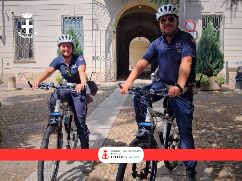 La Polizia Locale di Vercelli potenzia i pattugliamenti in bicicletta