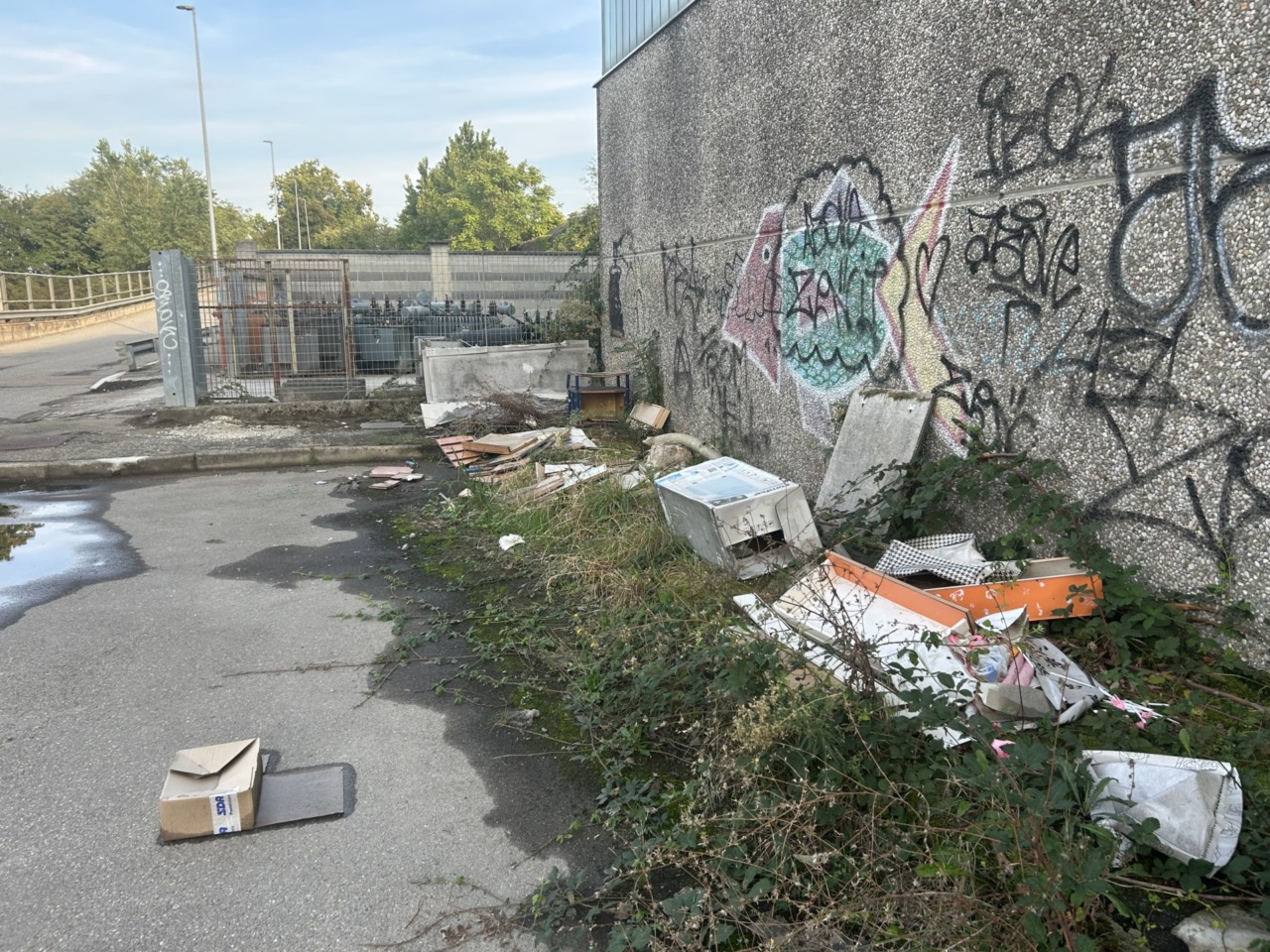 Rifiuti senza ritegno a bordo strada in fondo a corso Rigola
