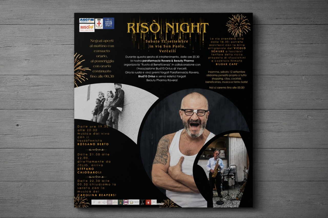 White Ascom Night: sabato 12 settembre sarà “Risò Night” di via San Paolo