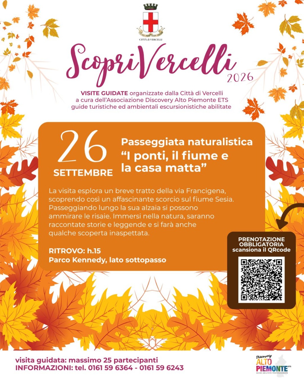 ScopriVercelli 2026: con l’autunno ripartono gli appuntamenti alla scoperta della città