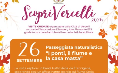 ScopriVercelli 2026: con l’autunno ripartono gli appuntamenti alla scoperta della città